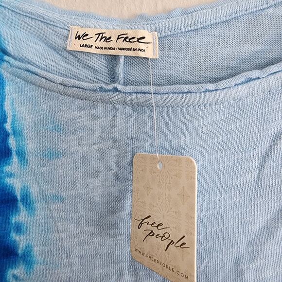 NEW Free People Ice Cream Sundae Blue Ombre Tie-Dye Maxi Cotton Dress - Picture 8 of 15